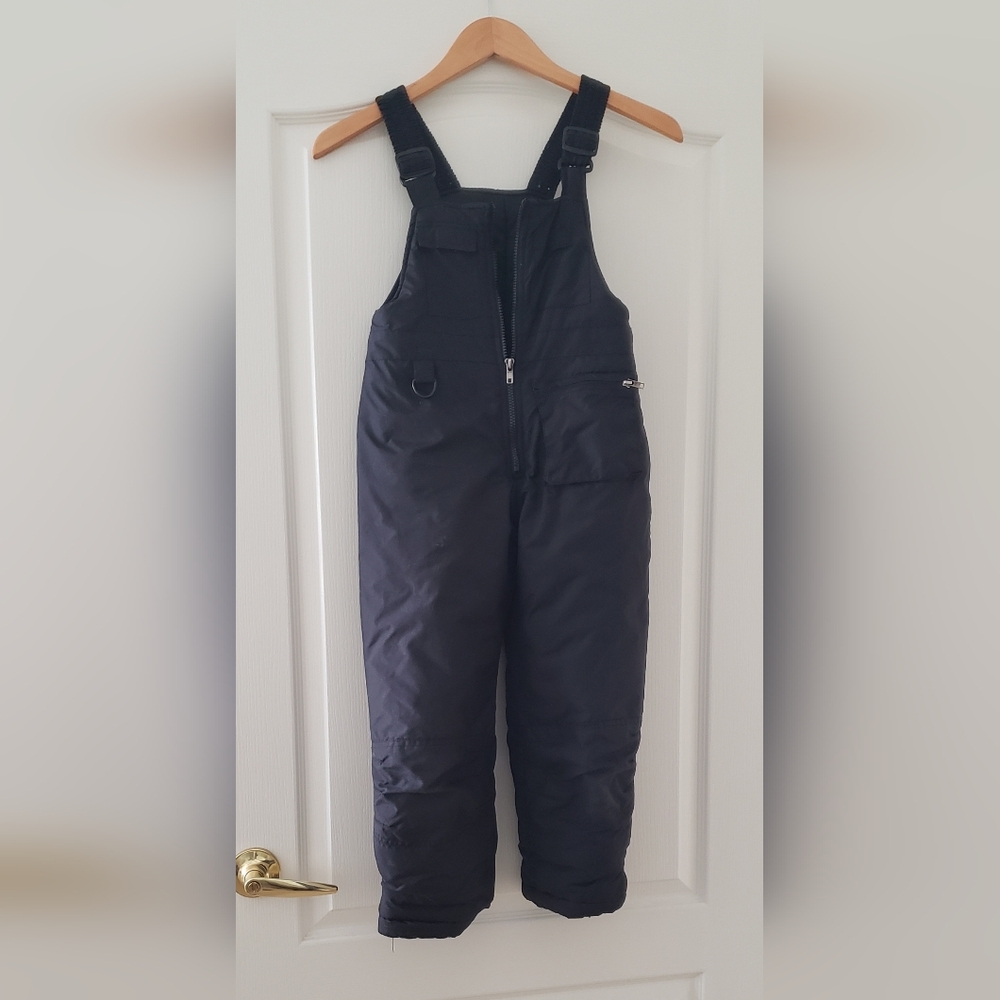 Kids Black Snow Bib Overalls